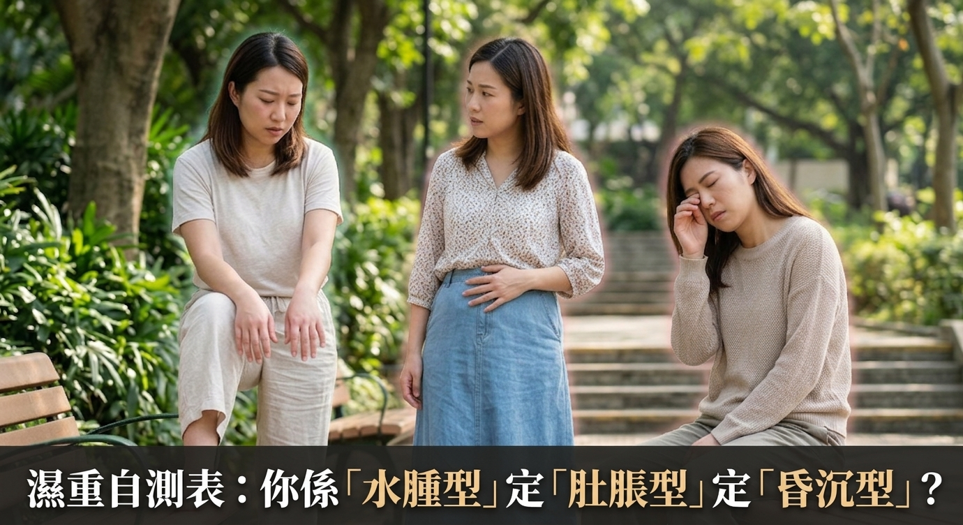 濕重自測表:你係「水腫型」定「肚脹型」定「昏沉型」?