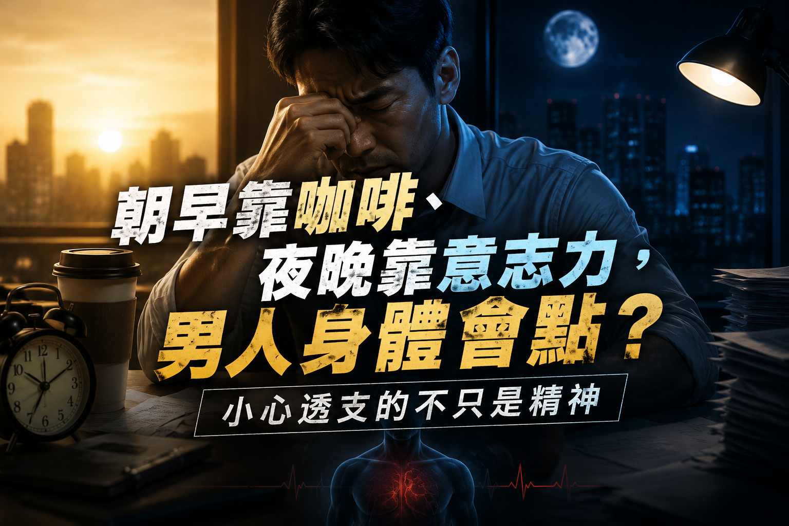 朝早靠咖啡、夜晚靠意志力,男人身體會點?小心透支的不只是精神