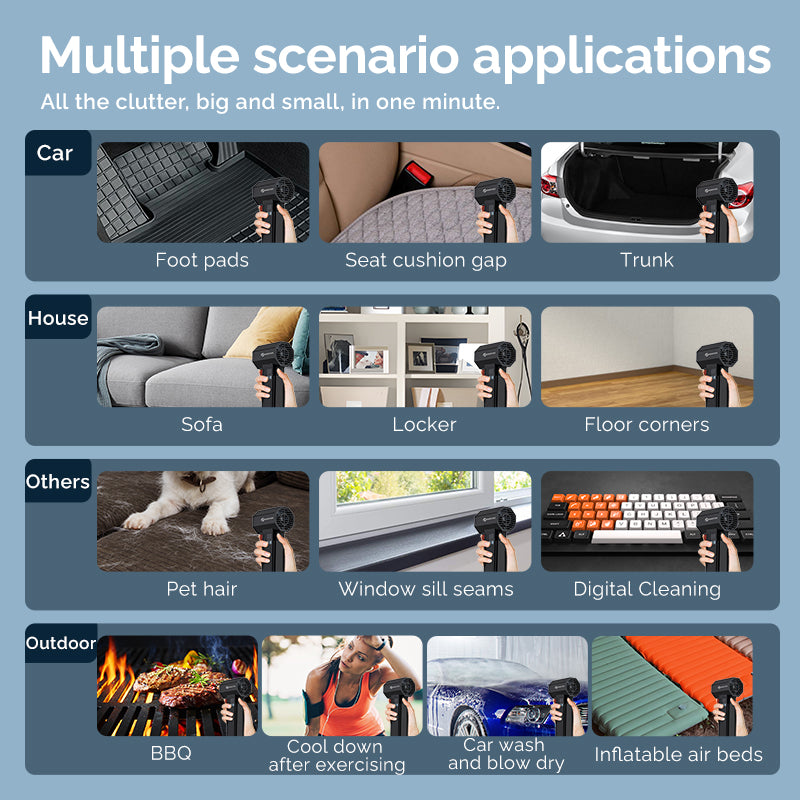 BOOSTER Hurricane Fan暴力颶風槍 🦸🏻♂️極速暴力大風 颶風風扇 迷你便携 汽車必備 清潔 寵物吹風 除雪