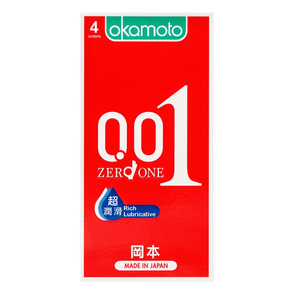 Hong Kong Version Okamoto 0.01 Super Lubricant Ultra Thin Condom (4 Pieces)