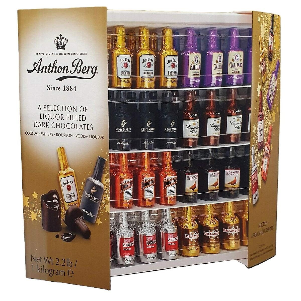 Anthon Berg - 33%酒心朱古力豪華禮盒裝 (64支朱古力 / 8款名酒品牌) 平行進口