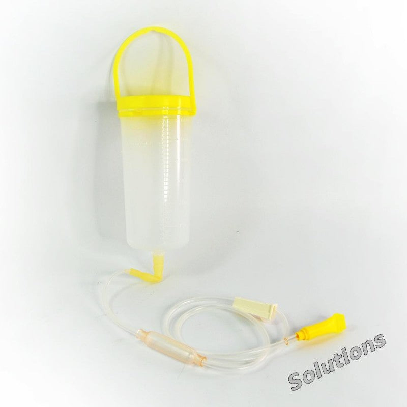 Funnel and connecting hose for pouring liquid food (milk bottle) 600ml Feeding Bottle w/Adm Set