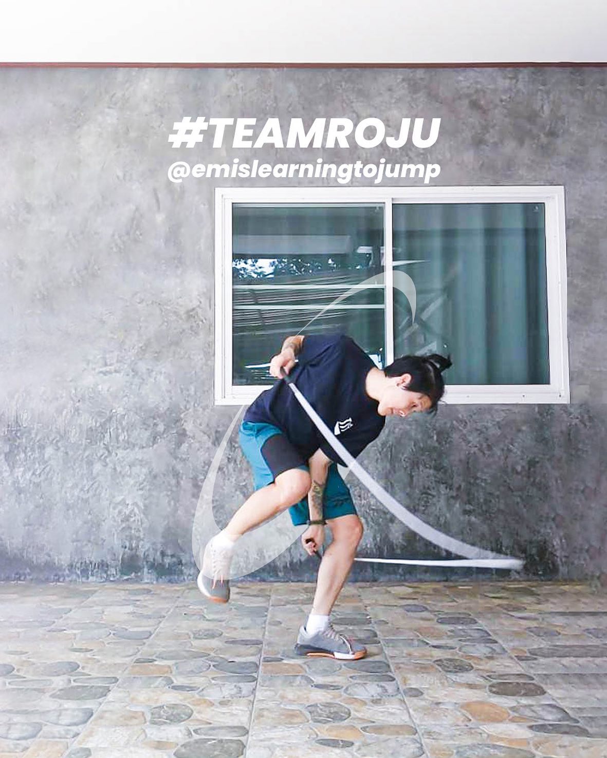 ROJU -【世界跳繩冠軍張柏鴻品牌】J3跳繩 節拍繩 拍子繩 3米 (長柄輕拍/湖水藍)