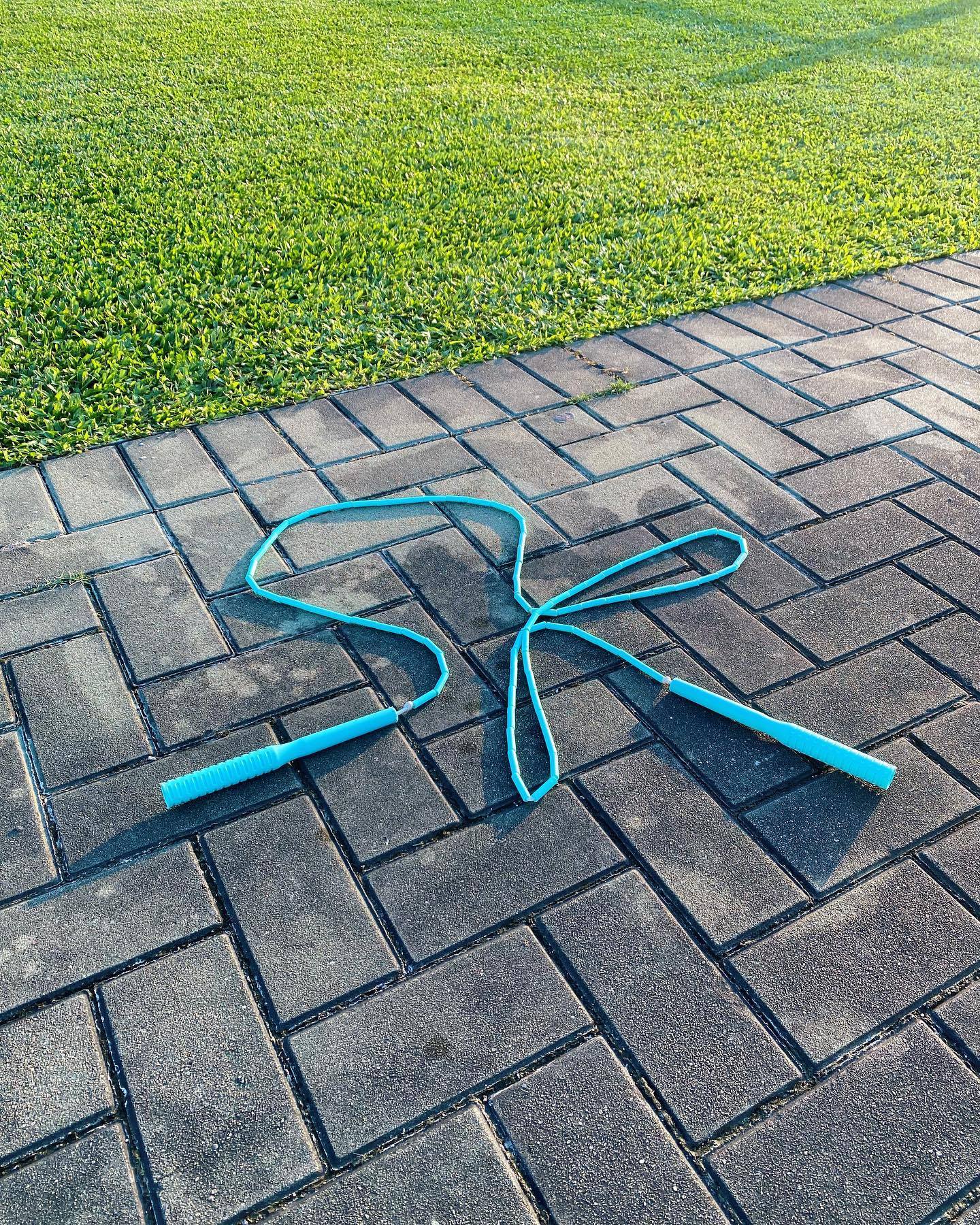 ROJU -【世界跳繩冠軍張柏鴻品牌】J3跳繩 節拍繩 拍子繩 3米 (長柄輕拍/湖水藍)