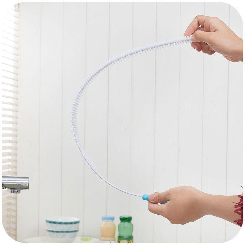 Pipe sink bendable cleaning brush
