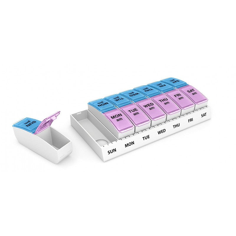 Ezy Dose 7-day pill box (2 times a day) AM/PM 7-day Travel Pill Reminder