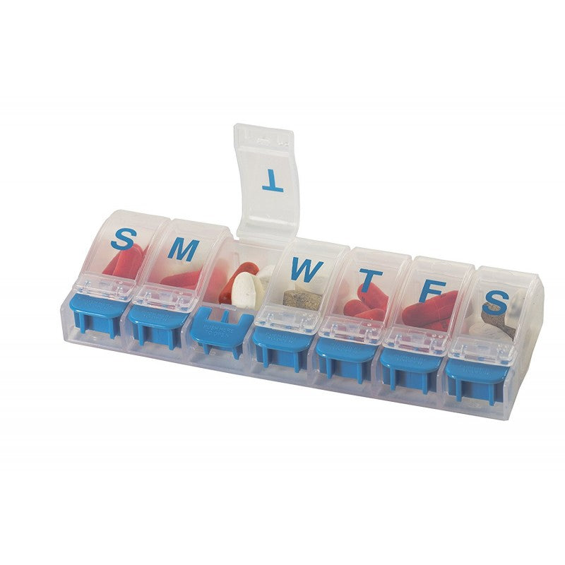 Ezy Dose 7-Day Pill Box-Button Switch (1 time a day) 7-Day Push Button Medtime Planner