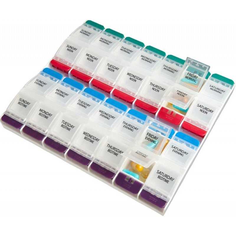 Ezy Dose 7-Day XL Push Button Medtime Planner (4-times a day)