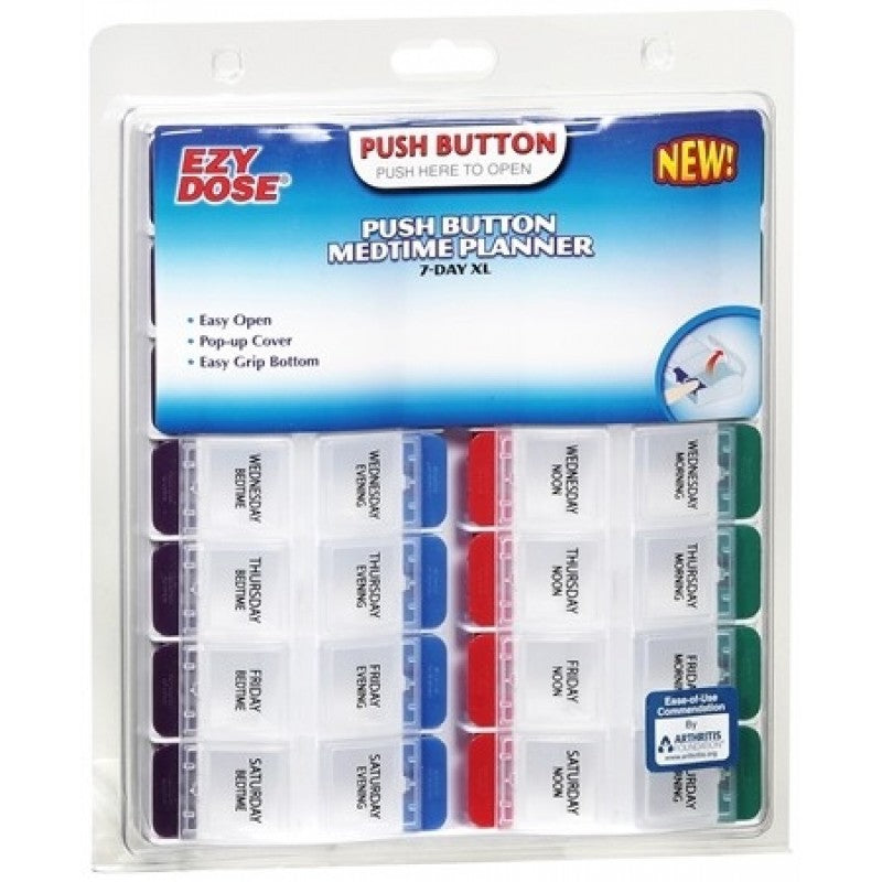Ezy Dose 7-Day XL Push Button Medtime Planner (4-times a day)