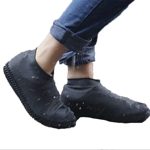 Accion Stretch Waterproof Non-slip Check Shoe Cover (Black)