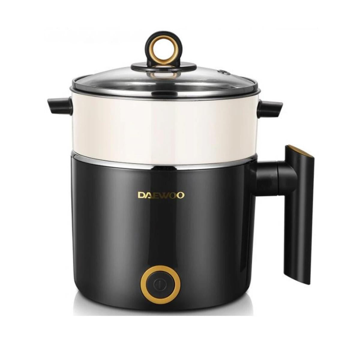 DAEWOO - Double-layer electric cooking pot|Steaming on top and cooking on the bottom|Electric hot pot|Hot pot|One person pot|Fireless cooking DYZM-1266