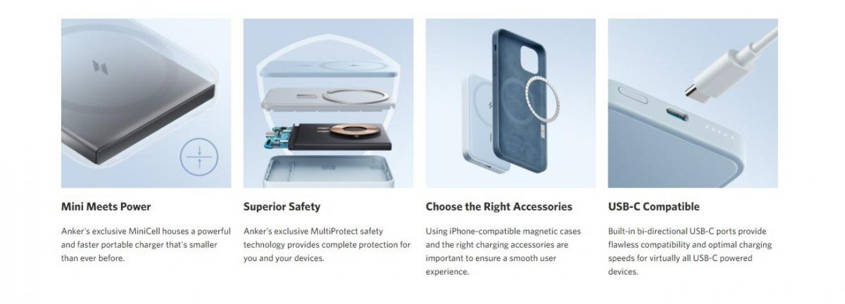 Anker - MagGo 622 5000mAh MagSafe磁充無線充電行動電源|外置電池|移動電池|尿袋 A1611