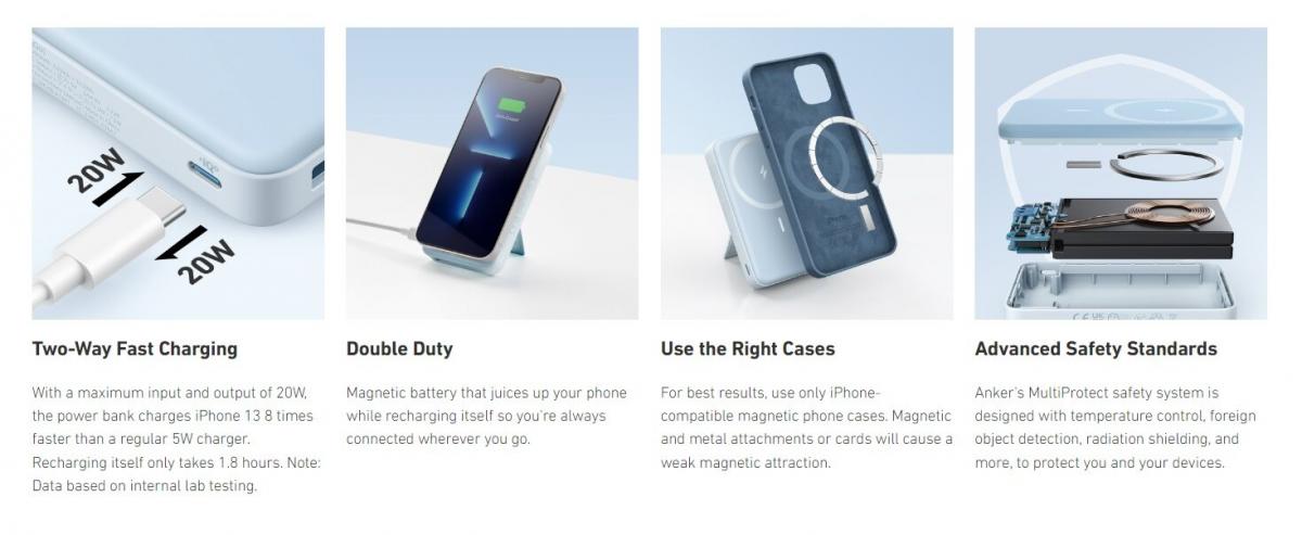 Anker - MagGo 633 10000mAh MagSafe磁充無線充電行動電源|外置電池|移動電池|尿袋 A1641