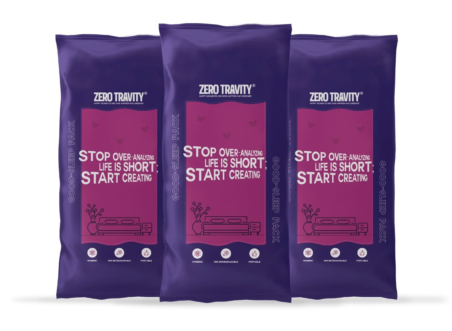 ZERO TRAVITY - 隨行式環保安睡套裝 (床單1個+枕頭套2個)