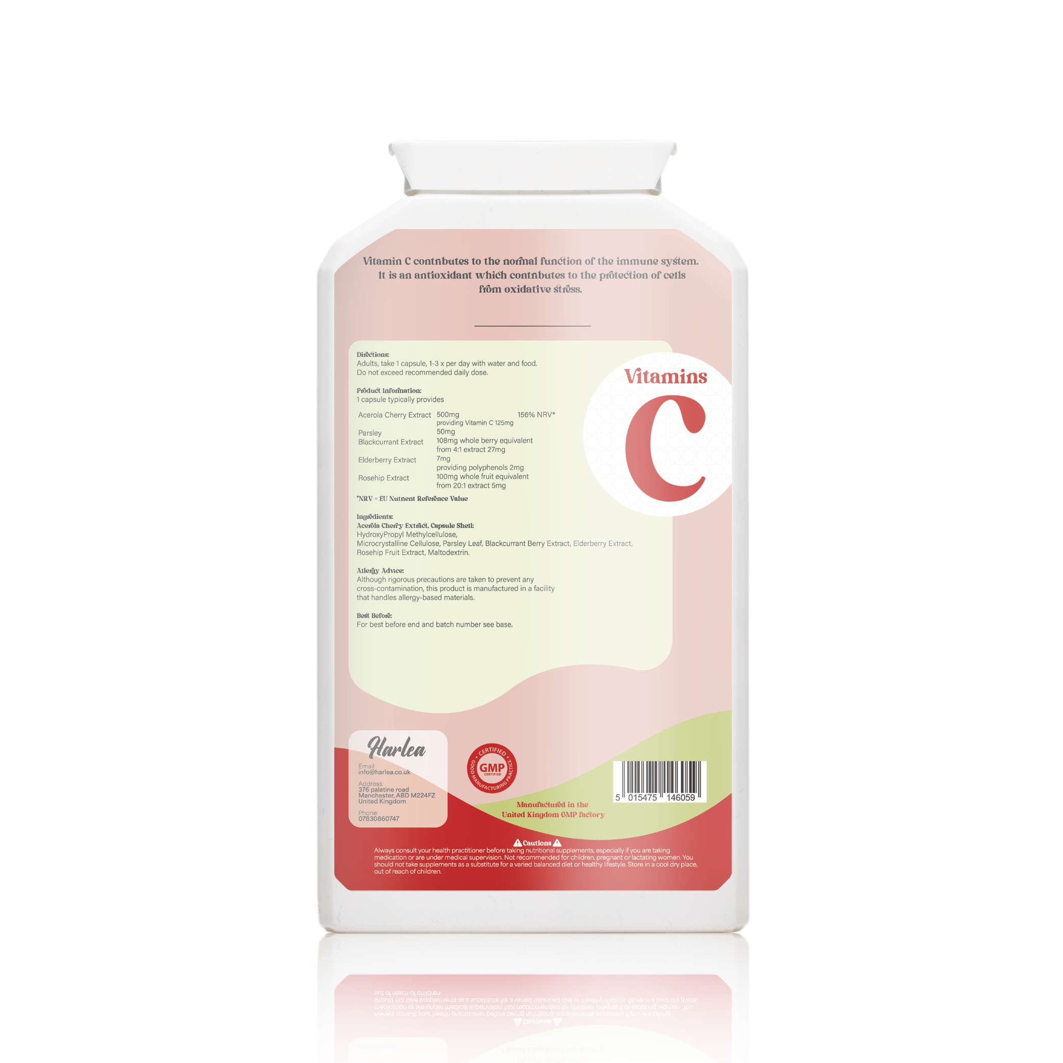 Harlea Vitamin C Acerola Immune Complex (Food Form) 維他命 C 櫻桃免疫複合物(120粒)