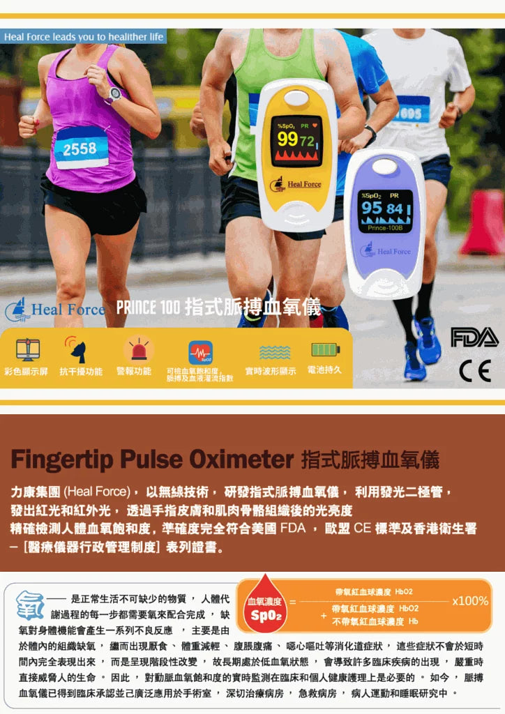 Heal Force- Prince 100B Fingertip Oximeter