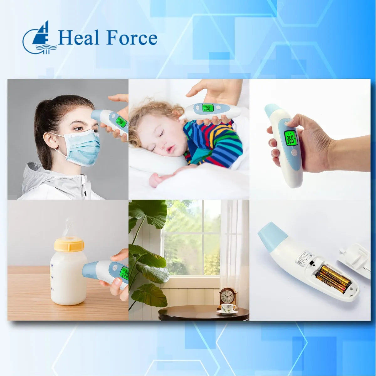 Healforce infrared two-in-one forehead probe + ear probe body temperature gun MDI261