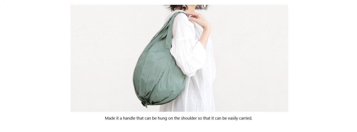 Shupatto - Compact Bag Drop 極速摺疊收納袋 (M SIze)|Marna|購物袋|環保袋|快速收納|口袋包 - Eucalyptus (桉樹綠)