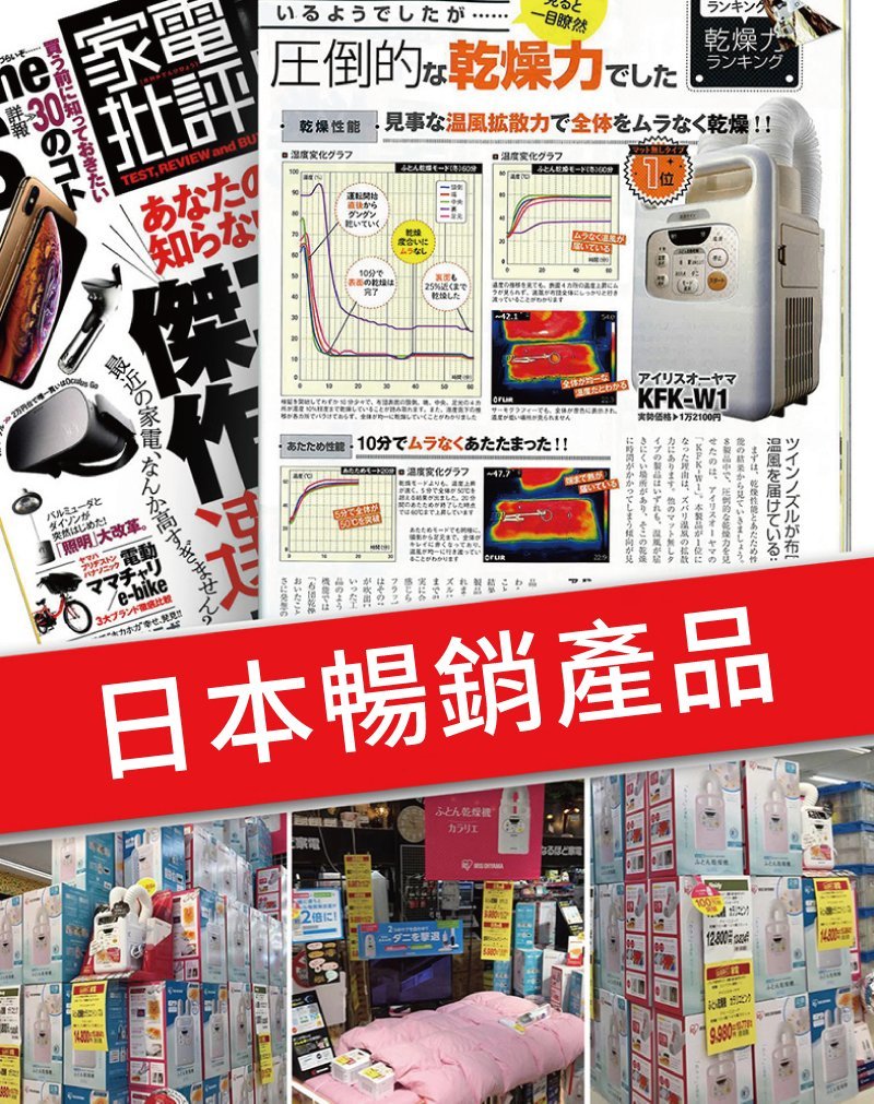 IRIS - FK-W1 雙管出風道多功能除蟎暖被乾燥機【香港行貨】