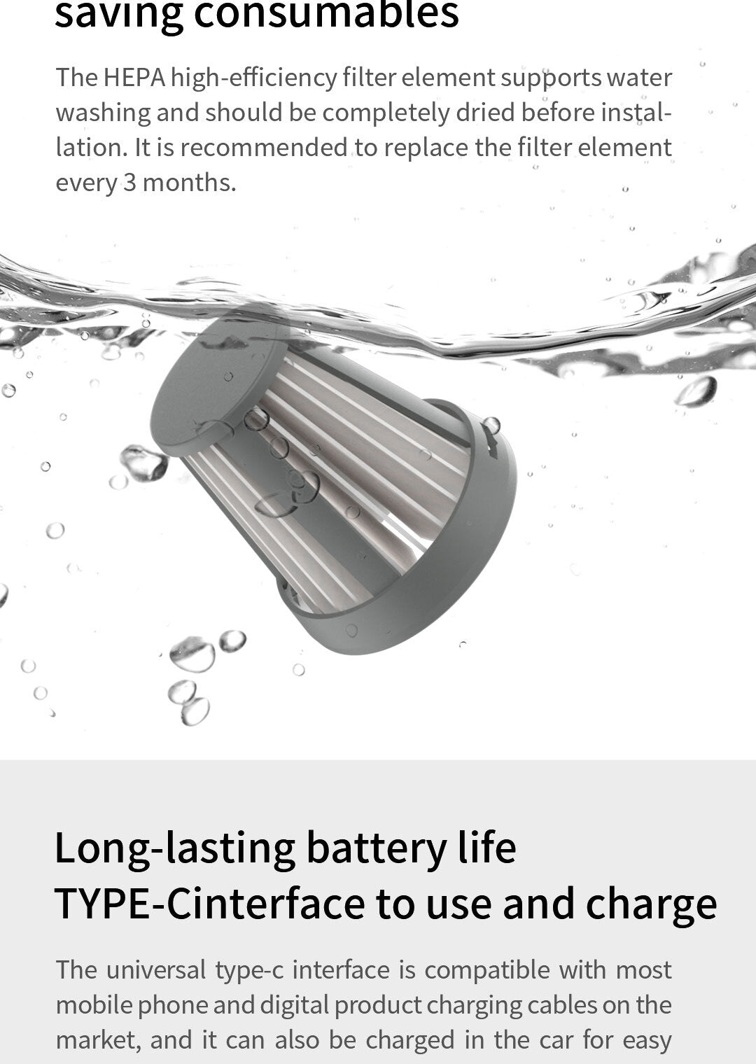 Lydsto - H2 Handy Cordless Vacuum Cleaner|Handheld Vacuum Cleaner|16000Pa|Small|Car Vacuum Cleaner