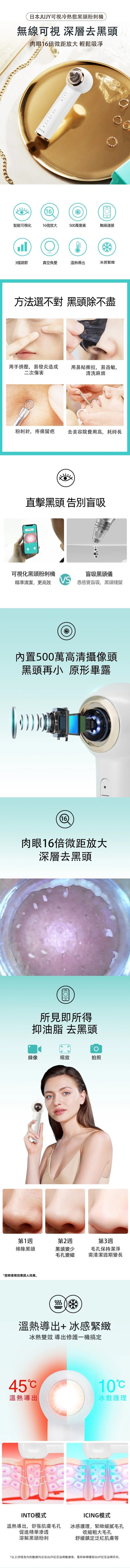 Jujy - 日本JUJY 黑頭機 - 可視冷熱敷黑頭粉刺機【香港行貨】