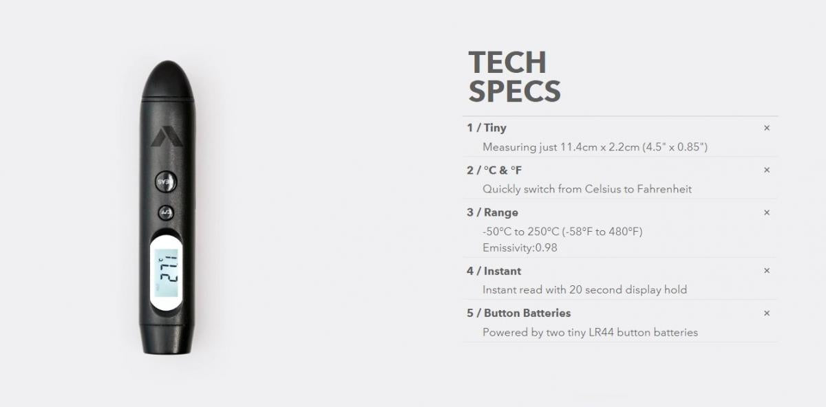 Subminimal - Contactless Thermometer Micro infrared thermometer|Contact-free thermometer|Special thermometer for coffee latte art