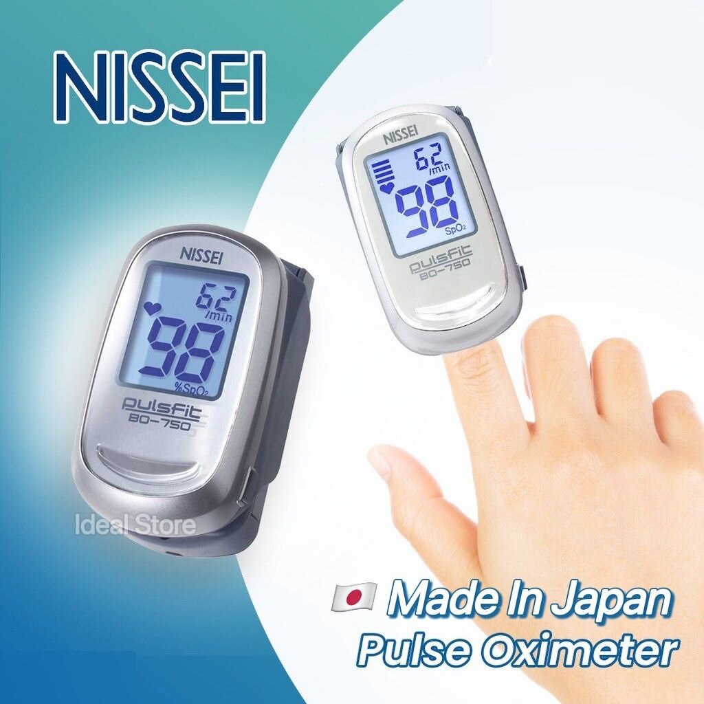 Nissei - BO-750 Blood Oxygen Meter|Clip-on Type|Blood Oxygen Measurement|Heart Rate Monitoring|Oximeter