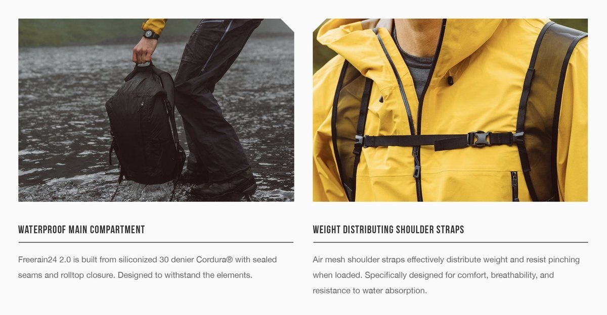 MATADOR - FreeRain24 2.0 高級系列防水折疊運動雙肩背包 - 24L - 啡色