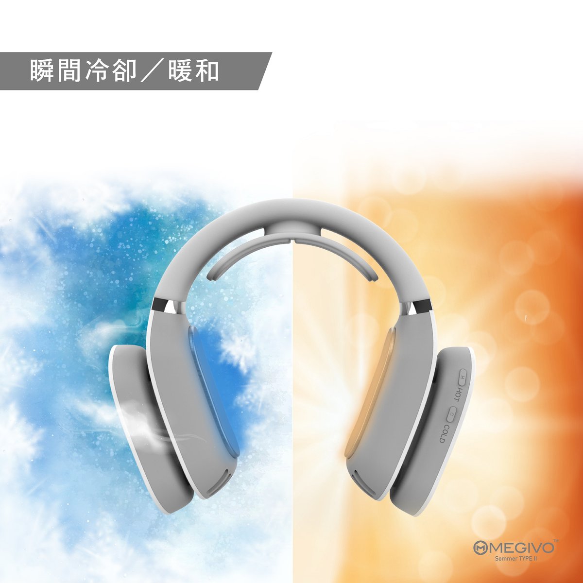 Megivo - Sommer TYPE-II All-Weather Thermostat | Neck Cooler | Mobile Air Conditioner - Silver