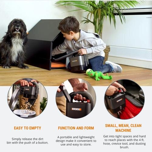 WORX - WX035 lithium battery brushless vacuum cleaner set (equipped with long flat nozzle, brush nozzle, extension pole, vacuum plate)