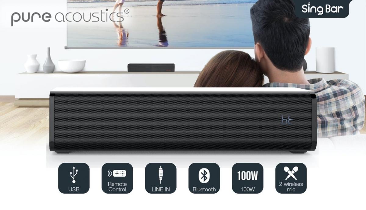 Pure Acoustics Sing Bar Multifunctional Portable Karaoke Speaker|K Song Artifact|K Singing|Bluetooth Speaker