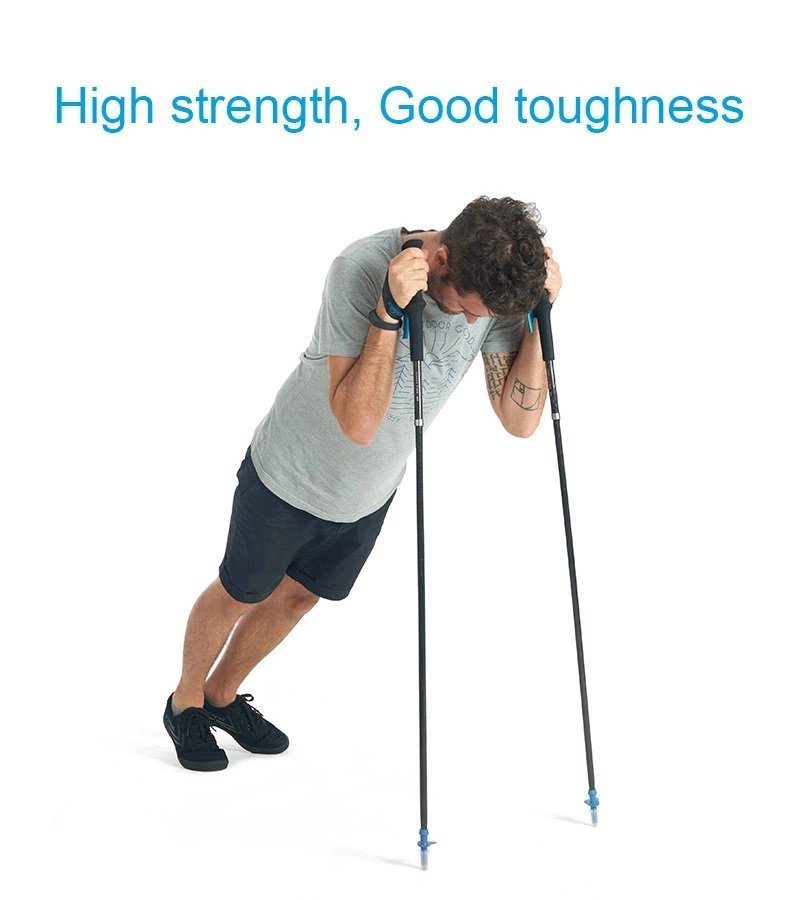 Naturehike - ST08 lightweight carbon fiber 4-section Z hiking pole (130cm) - Blue