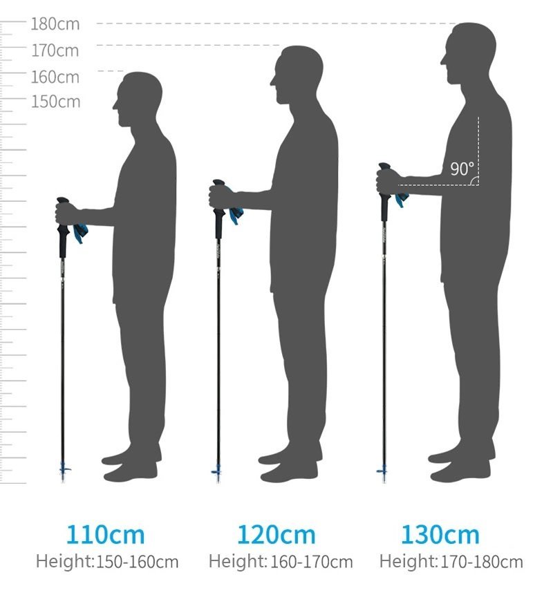 Naturehike - ST08 lightweight carbon fiber 4-section Z hiking pole (130cm) - Blue