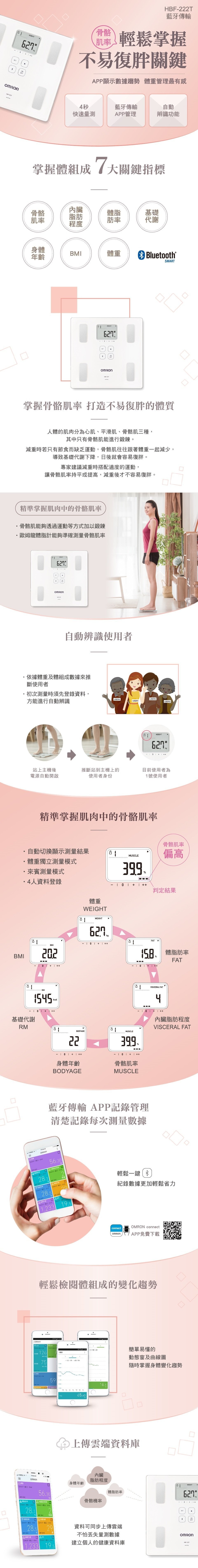 OMRON - HBF-222T 藍芽身體脂肪電子磅【香港行貨】