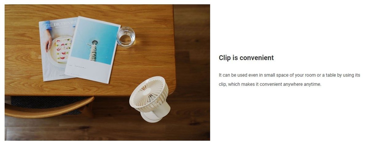 Prismate - Mini wireless oscillating clip fan PR-F058