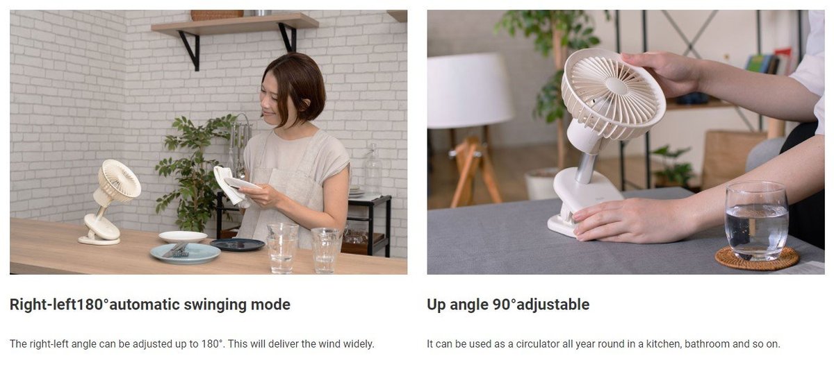 Prismate - Mini wireless oscillating clip fan PR-F058