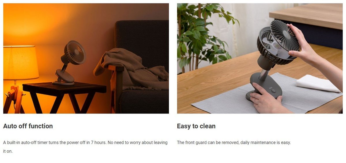 Prismate - Mini wireless oscillating clip fan PR-F058