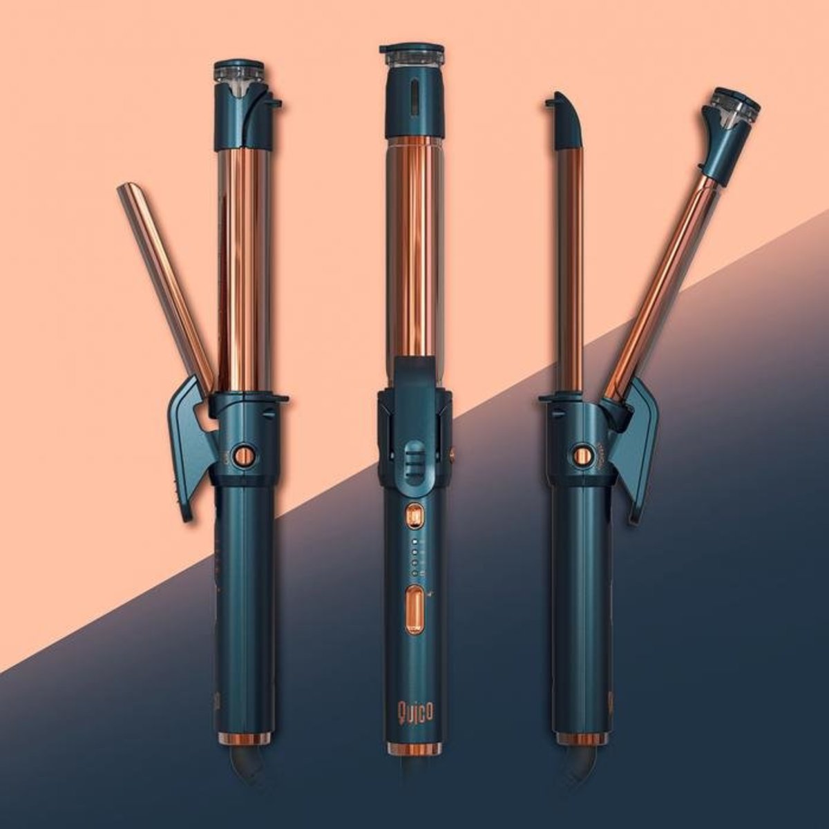 Quico - 2-in-1 Multifunctional Straightening and Curling Styler | Straightening Clip | Curling Iron - Sapphire Blue