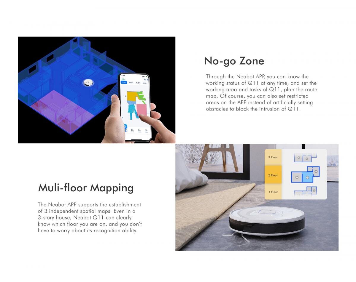 Neabot - NoMo Q11 4000Pa 機械人吸塵|拖地機械人|自行清空垃圾|全自動人工智能|dToF 激光雷達