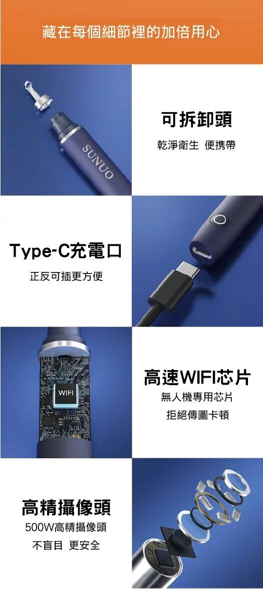 Sunuo - EarHealth FindX 3合1智能可視清潔儀|採耳|擠暗瘡粉刺|撩牙|耳挖|潔牙儀