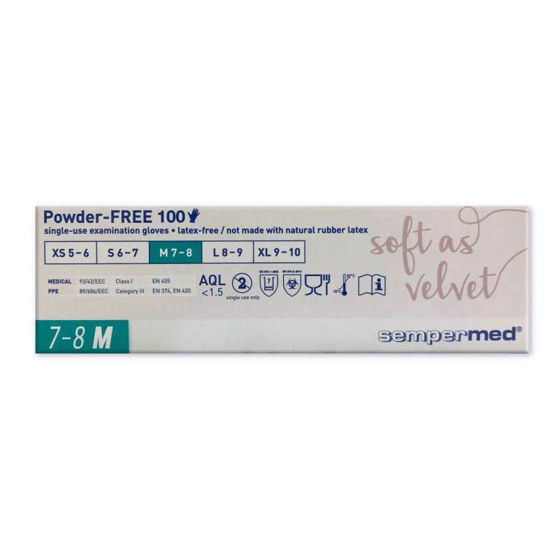 Sempermed Velvet (Powder Free) Blue Nitrile Gloves