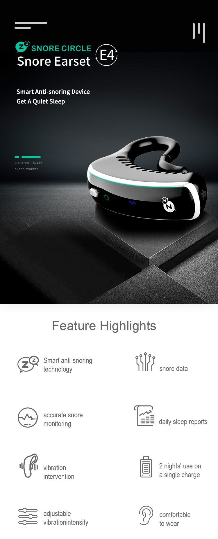 Snore circle - Smart anti-snoring earphones 2.0