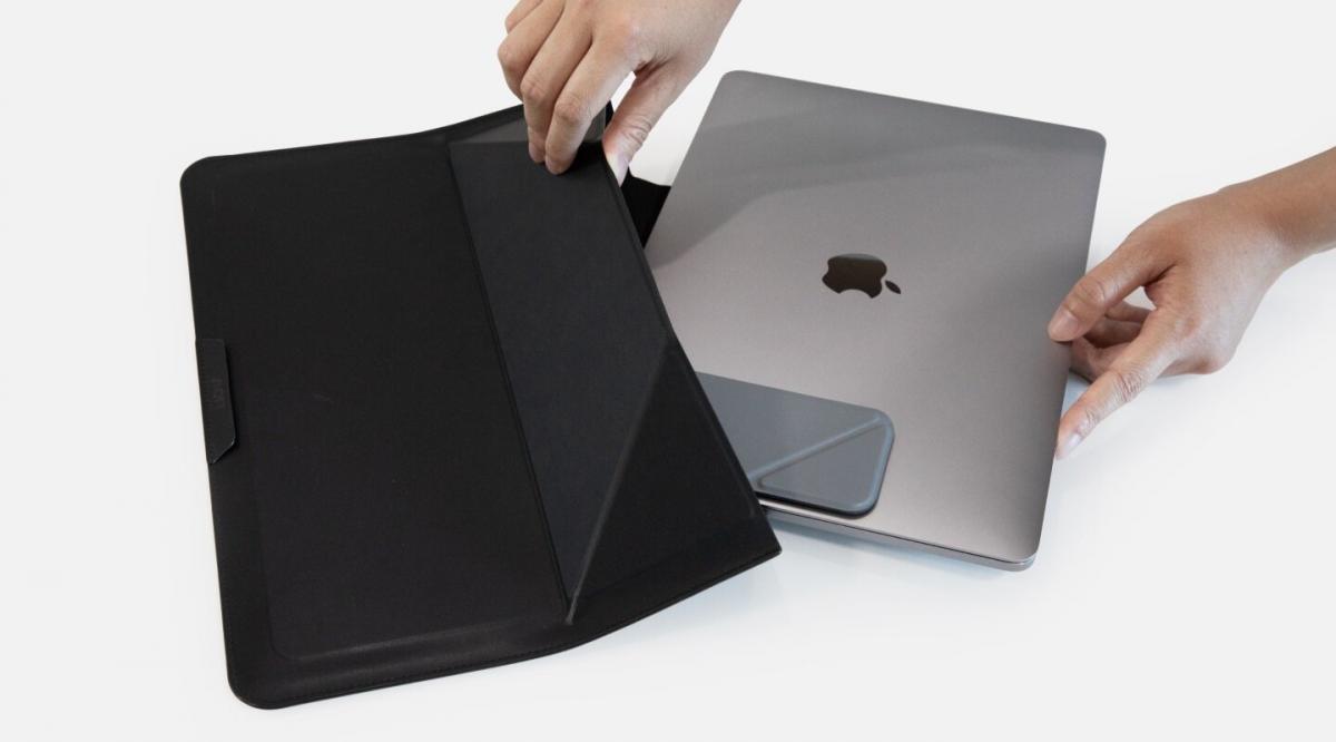 MOFT - Snap Laptop Phone Holder Magnetic extension phone holder | Compatible with MagSafe | For laptops | Magnetic stickers - Space Gray