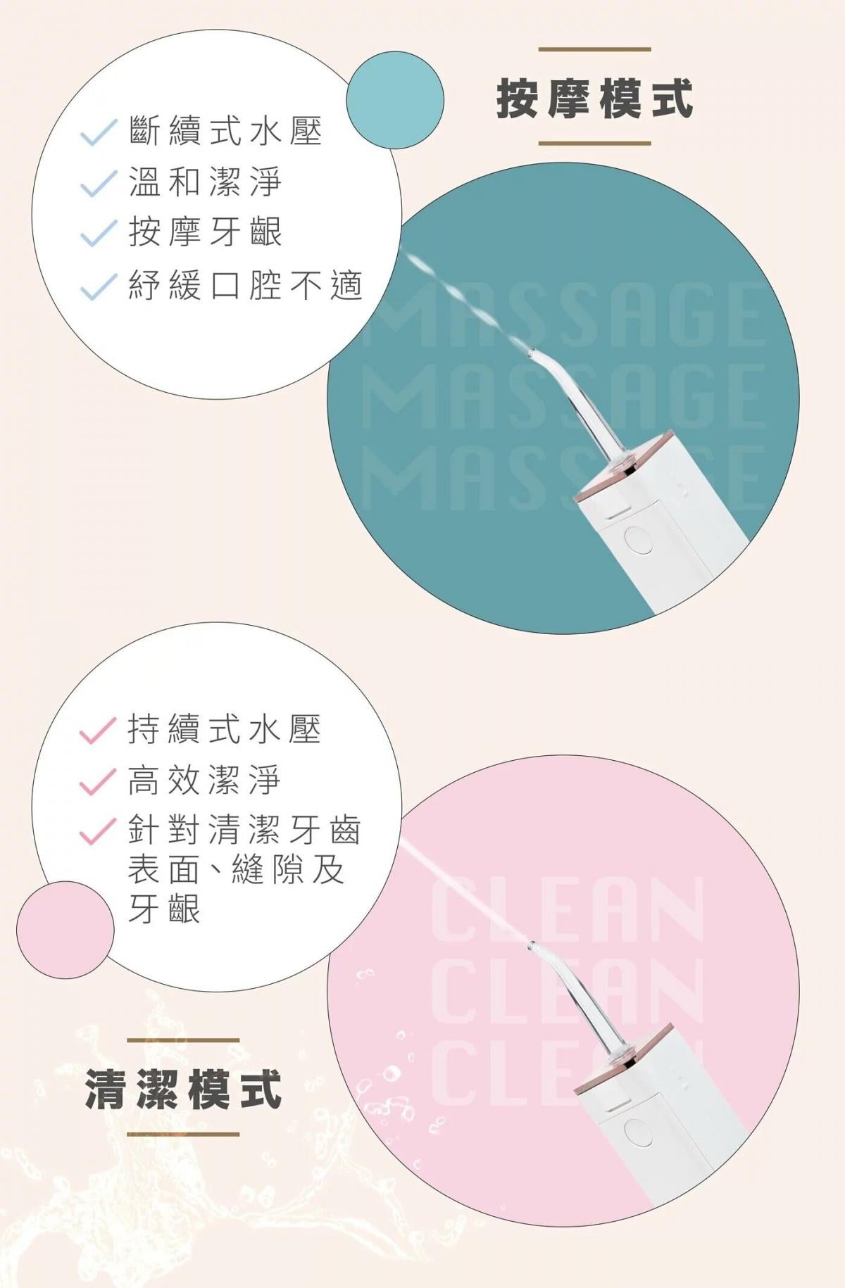 b.bellus - 便攜式水の牙線|電動水牙線|沖牙器|無線|沖牙機|可伸縮 BB0004