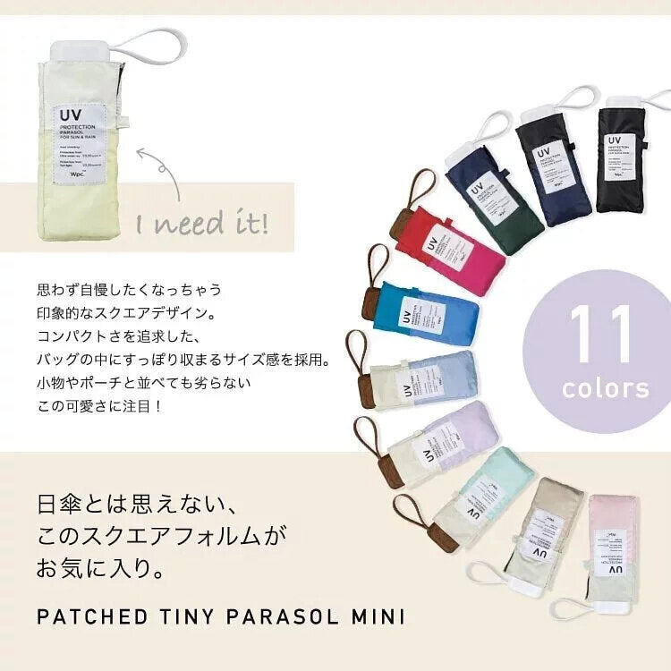 WPC - PATCHED TINY Mini foldable umbrella for both rain and shine (801-6423)|WPC|Super lightweight|Shrinkable umbrella|Anti-UV|UV protection|Sun protection - Yellow