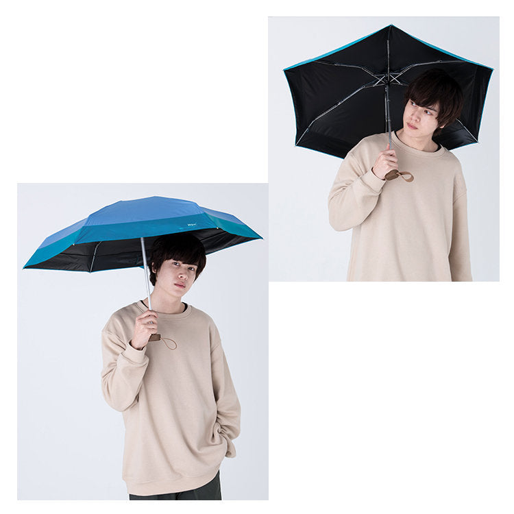 WPC - PATCHED TINY Mini rain or shine folding umbrella (801-6423) - Black