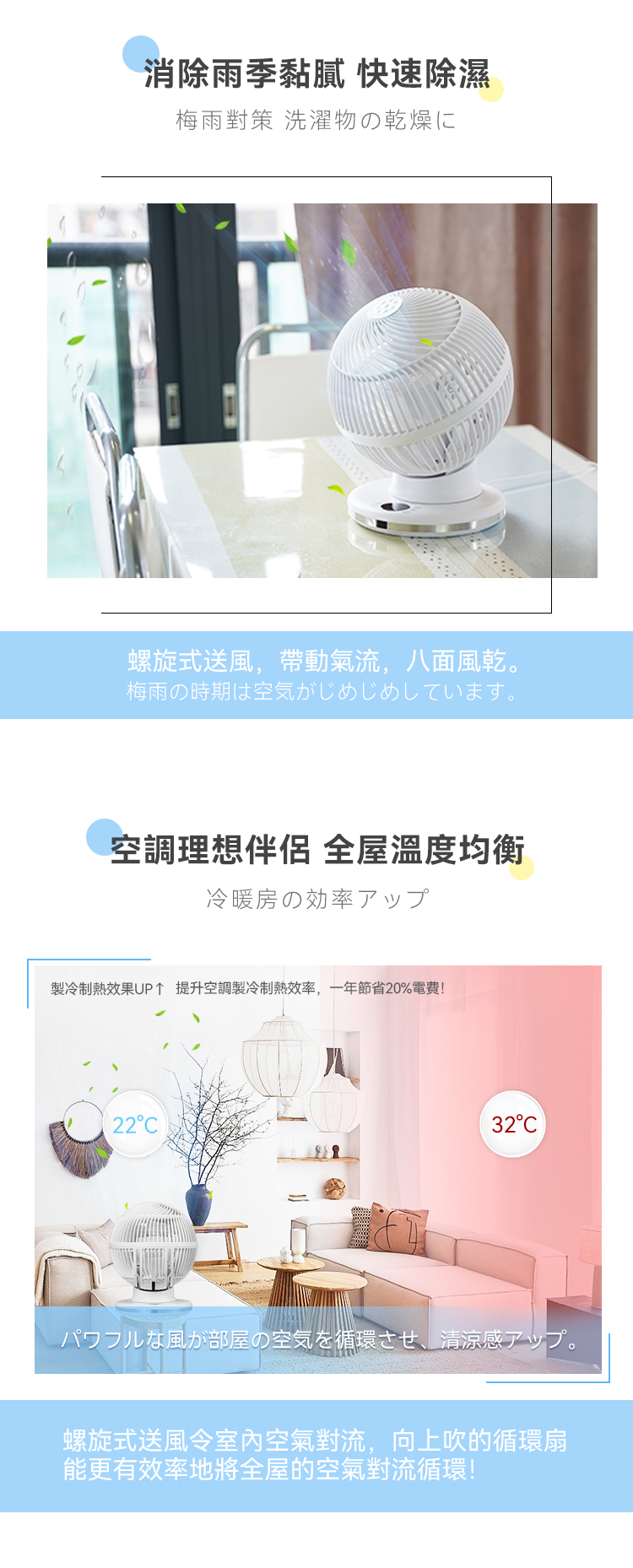 Home - Japan Yohome 4D all-round purification DC circulation fan | Circulation fan | Convection fan | Plasma air purification HTS-F191