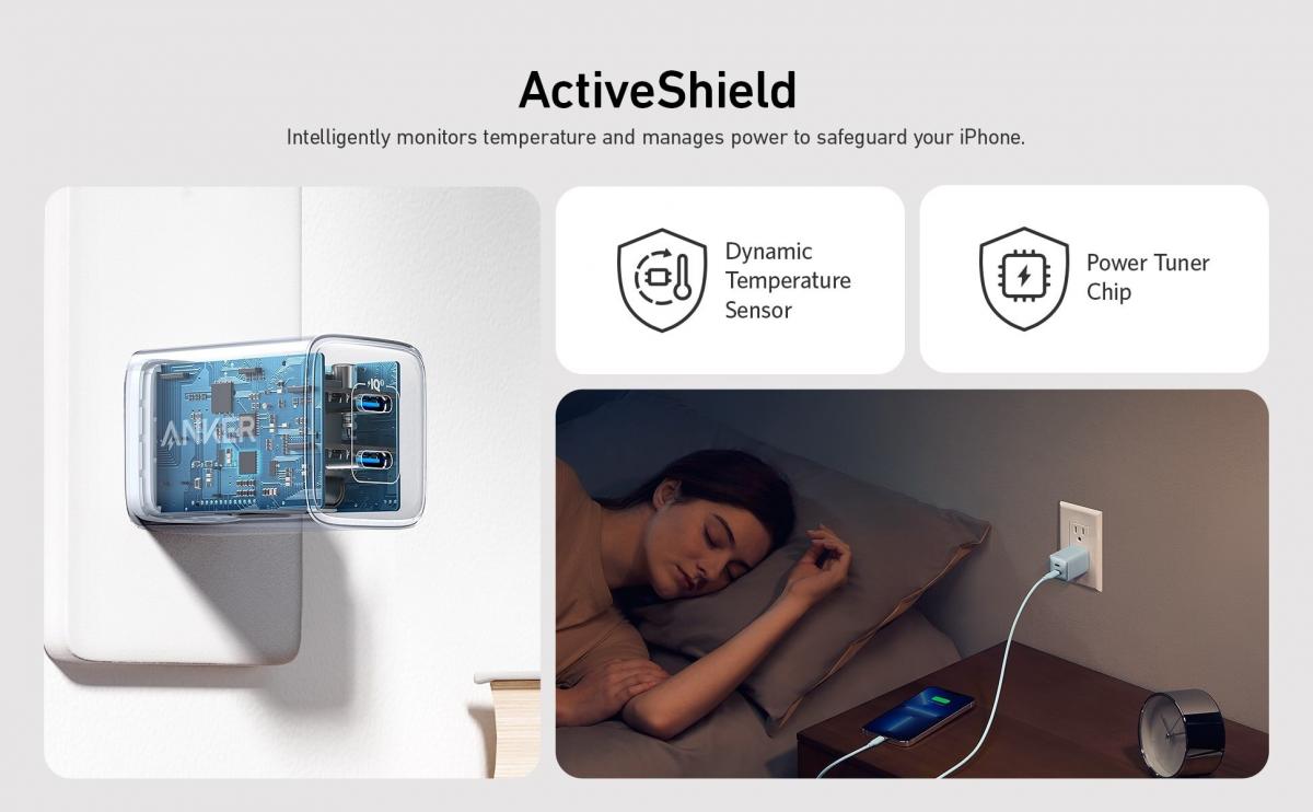 Anker - 521 Charger (Nano Pro) Dual PD Wall Plug Charger A2038|40W|Charger|Plug Su|Quick Fork Fire Bull