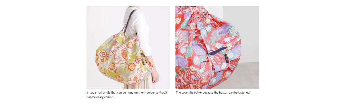 Shupatto - Compact Bag 和柄系列 極速摺疊收納袋 (L SIze)|Marna|購物袋|環保袋|快速收納|口袋包 - ASANOHA