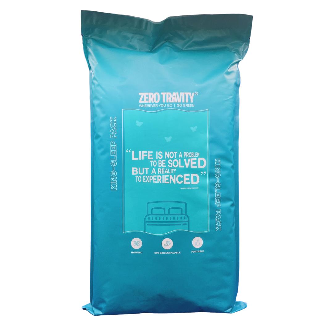 【旅行出差】隨行式環保KING SLEEP安睡套裝 (King Size床單1個+枕頭套2個)